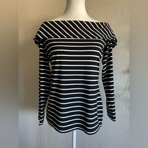 White House black market of the shoulder striped top